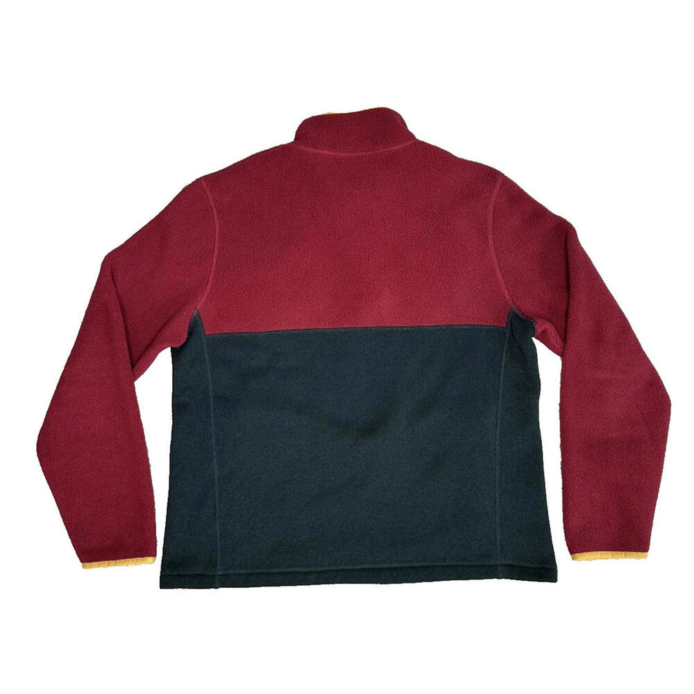 LL Bean LL Sweater Fleece Sherpa Hybrid Pullover L 1/4 Zip Red Green Colorblock - Picture 2 of 5